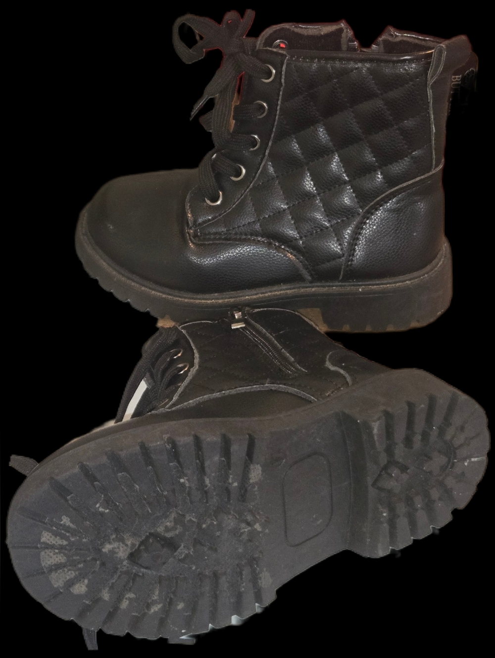 Size 11 Girls Quilted Combat Boots